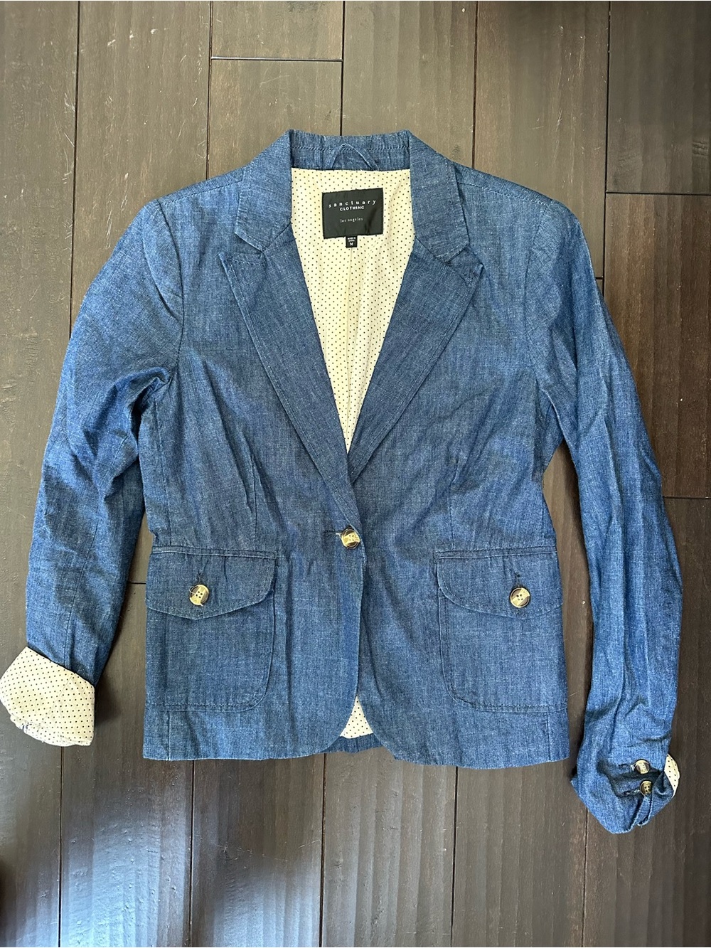 Vintage Sanctuary Blue Denim Blazer Jacket